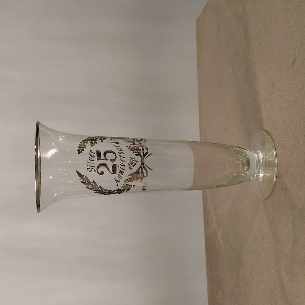 25 YEARS anniversary glass vase happy 25th anniversary gift Silver Year